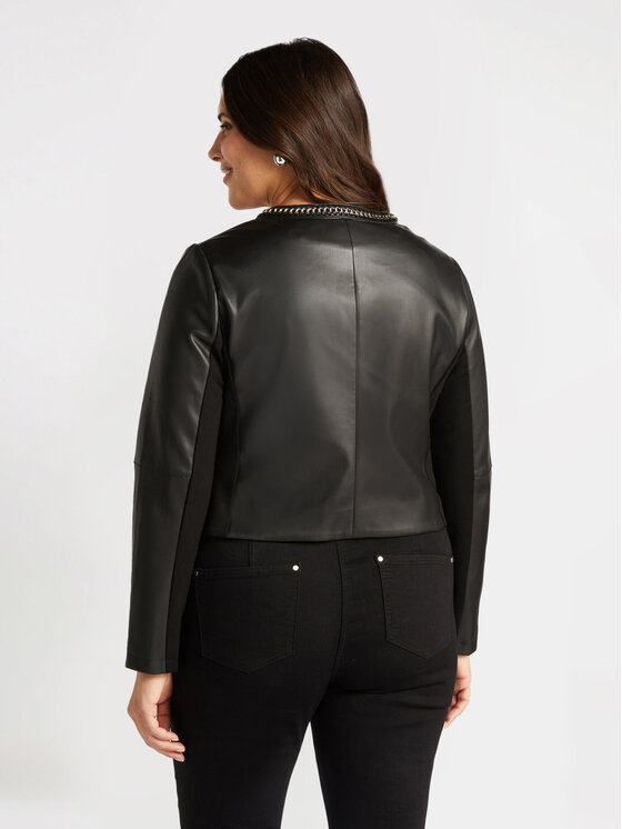 Fiorella Rubino Fiorella Rubino Kurtka z imitacji skóry R343T001200N033 Czarny Boxy Fit
