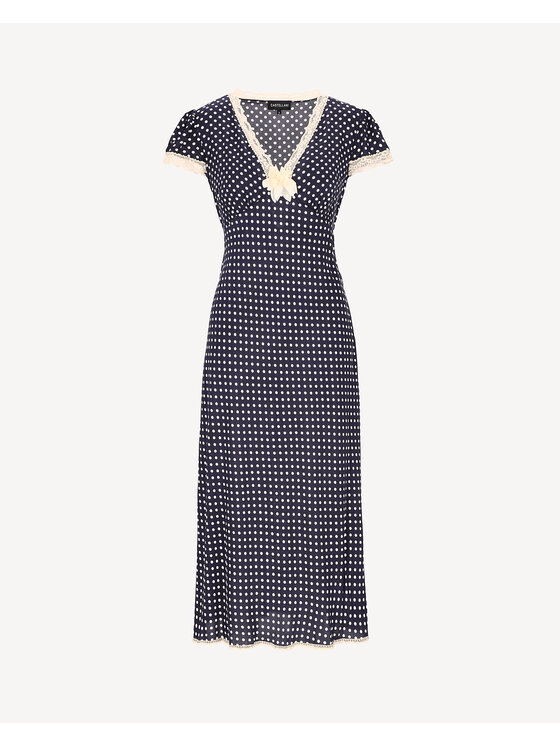 Castellani Sukienka codzienna, rozmiar M, Granatowa, Polka