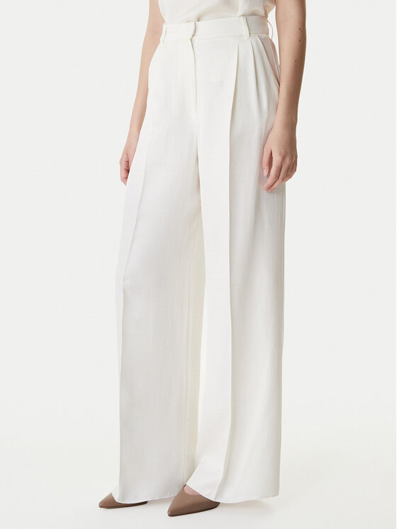 Marella Marella Hlače iz tkanine Adito 2615131221 Écru Straight Fit