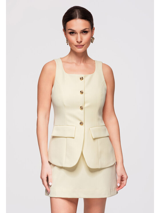 Ombre Ombre Sukienka wieczorowa LA-OM-DLR300 Żółty Slim Fit