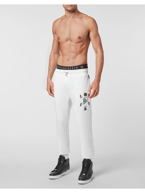 PHILIPP PLEIN PHILIPP PLEIN Jogger nohavice 1839 Biela Jogger Fit