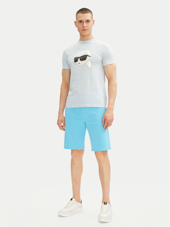 KARL LAGERFELD KARL LAGERFELD Tričko 755073 552251 Modrá Regular Fit