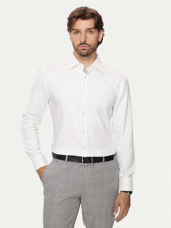 BOSS Boss Cămașă 50470583 Écru Slim Fit