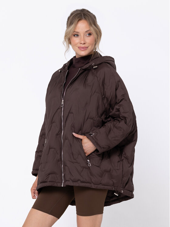 Miss LK Miss LK Kurtka puchowa MISSLKK Brązowy Oversize