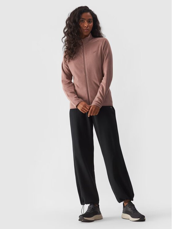4F 4F Fleecová mikina 4FWMM00TFLEF294-83S Hnedá Regular Fit