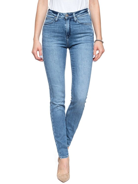 Lee Lee Jeansy SCARLETT HIGH Niebieski Skinny Fit