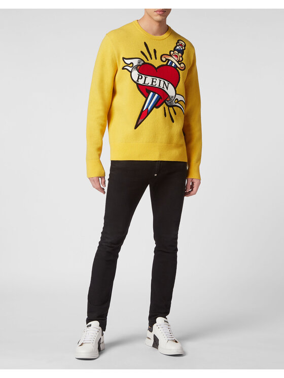 PHILIPP PLEIN PHILIPP PLEIN Longsleeve 2377 Żółty Regular Fit