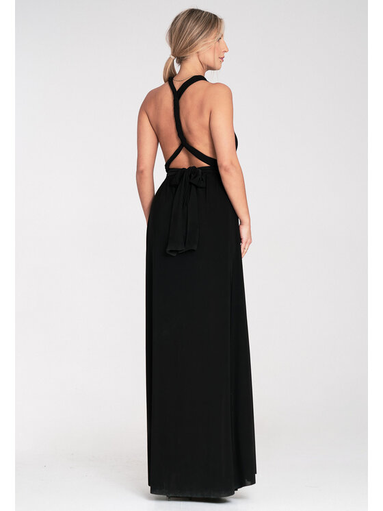 FIGL FIGL Večerné šaty M1105 Čierna Straight Fit