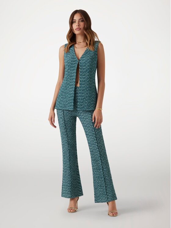 Guess Guess Spodnie materiałowe 176851 Zielony Slim Fit