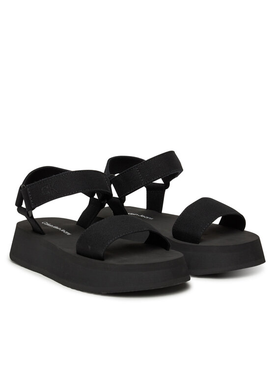 Calvin Klein Jeans Calvin Klein Jeans Sandały Sandal Velcro Webbing Mg YW0YW01693 Czarny