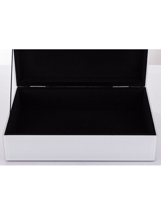 MIAhome MIAhome Szkatułka na biżuterię z MDFu z agatem 8x24,5x18,5 cm biała Biały