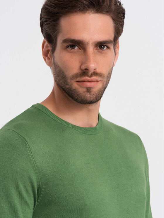 Ombre Ombre Svetr OM-SWBS-0106 Zelená Regular Fit
