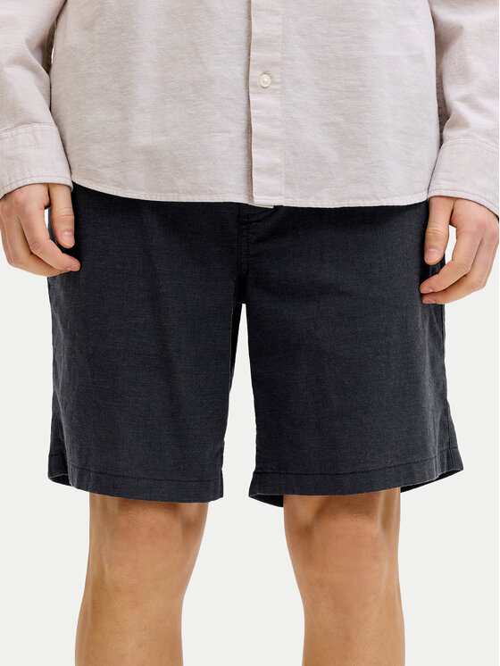 Jack & Jones Pantalon scurți din material Jaiden 12293768 Negru Relaxed Fit