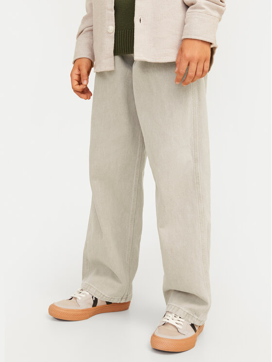 Jack&Jones Junior Džínsy Alex 12262221 Béžová Baggy Fit