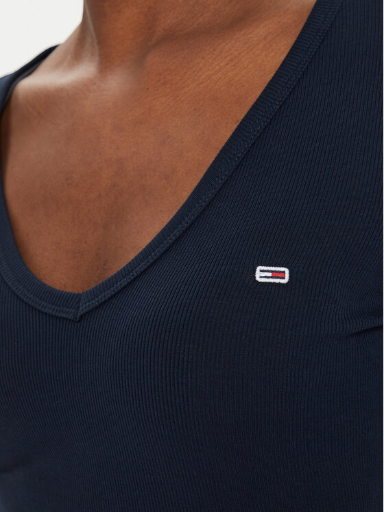 Tommy Jeans Tommy Jeans Блузка Essential DW0DW17990 Cиній Slim Fit