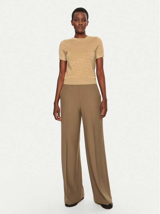 BOSS BOSS Spodnie palazzo Tupita 50531846 Brązowy Wide Leg
