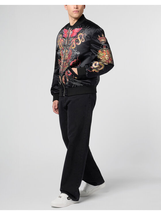 PHILIPP PLEIN PHILIPP PLEIN Kurtka bomber 29811 Czarny Regular Fit