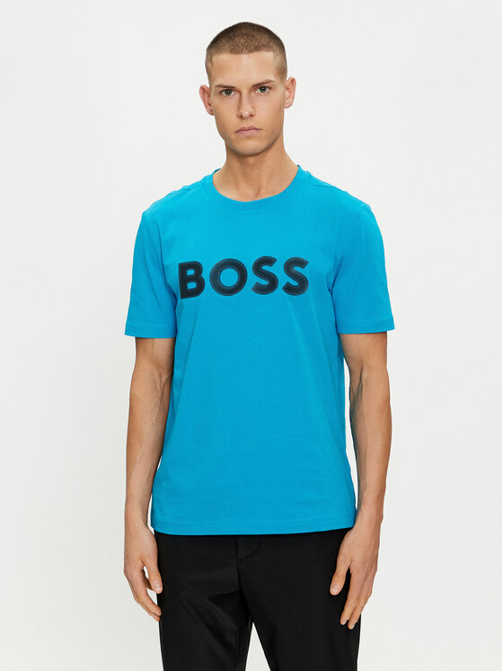 Boss T-krekls 50512866 Zils Regular Fit