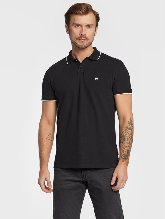 Wrangler Wrangler Polo W7BHK4100 112324468 Czarny Regular Fit