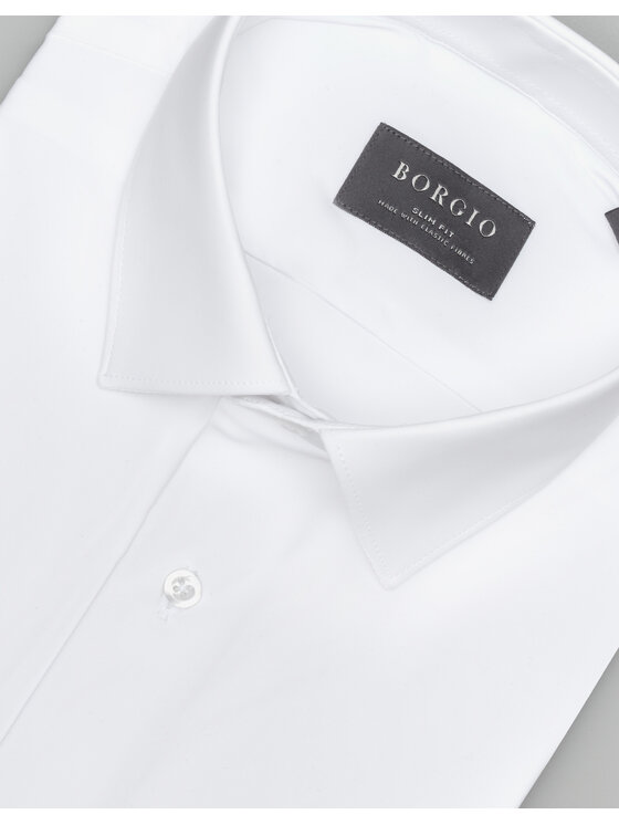 Borgio Borgio Koszula ateleta_00582 Biały Slim Fit