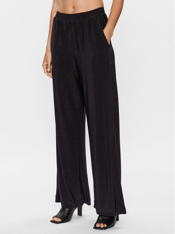 Max Mara Leisure Pantaloni din material Bazar 23378602 Negru Relaxed Fit