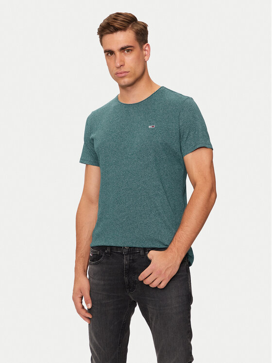 Tommy Jeans T-Shirt Jaspe DM0DM09586 Πράσινο Slim Fit