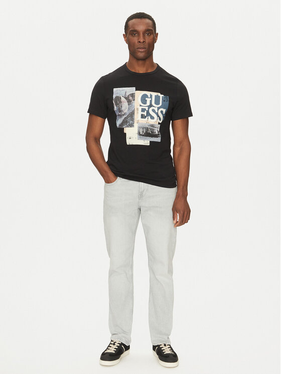 Guess Guess T-shirt M5GI04 I3Z14 Crna Slim Fit