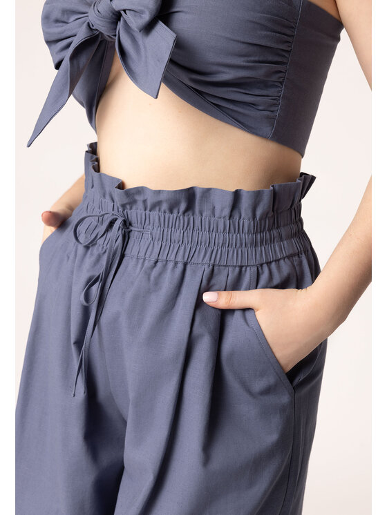 LAURELLA LAURELLA Kalhoty z materiálu LAURELLA 3UL026801 Modrá Regular Fit
