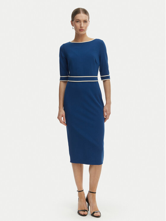 Rinascimento Rinascimento Rochie cocktail CFC0127991003 Albastru Slim Fit