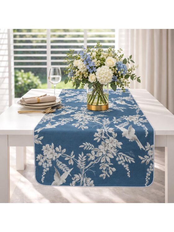 Roseberry Home Roseberry Home Obrus w ptaki Misty Aviary Niebieski