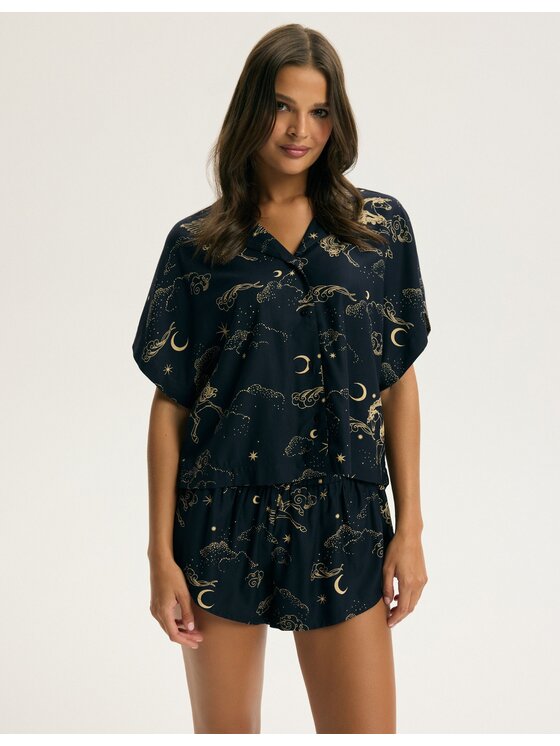 Esotiq Esotiq Piżama 43922 Granatowy Regular Fit