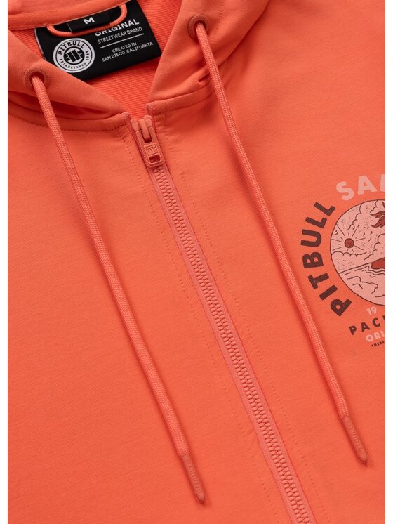 PITBULL PITBULL Bluza Bluza męska rozpinana z kapturem PLANET SURF M Pomarańczowy Regular Fit