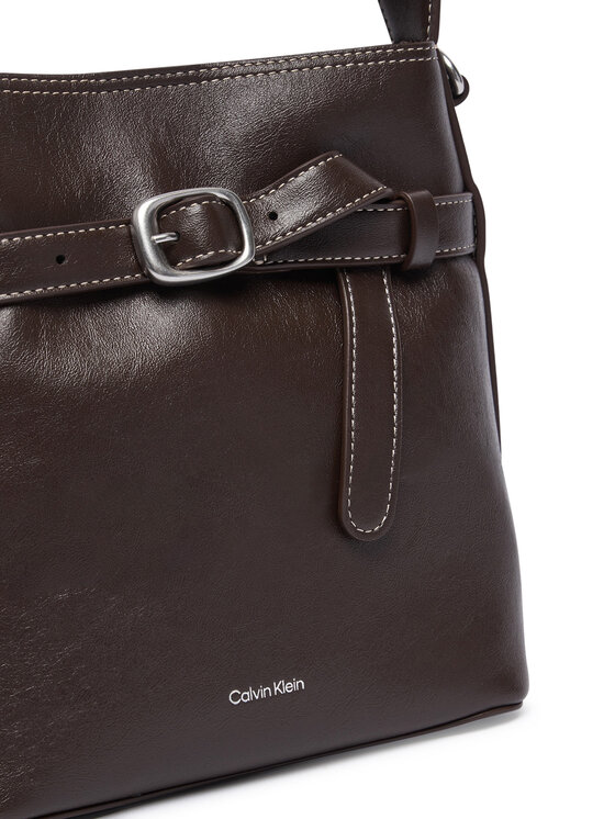 Calvin Klein Calvin Klein Kabelka Buckle Mini Bucket Crossbody LV04F3550G Hnedá