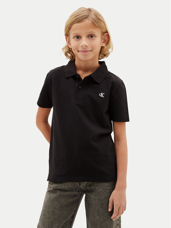 Calvin Klein Jeans Calvin Klein Jeans Тениска с яка и копчета LVCKSJB29B Черен Regular Fit