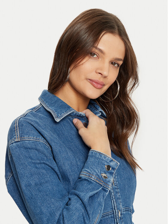 Guess Guess Sukienka jeansowa W5RK99 D4H71 Niebieski Regular Fit