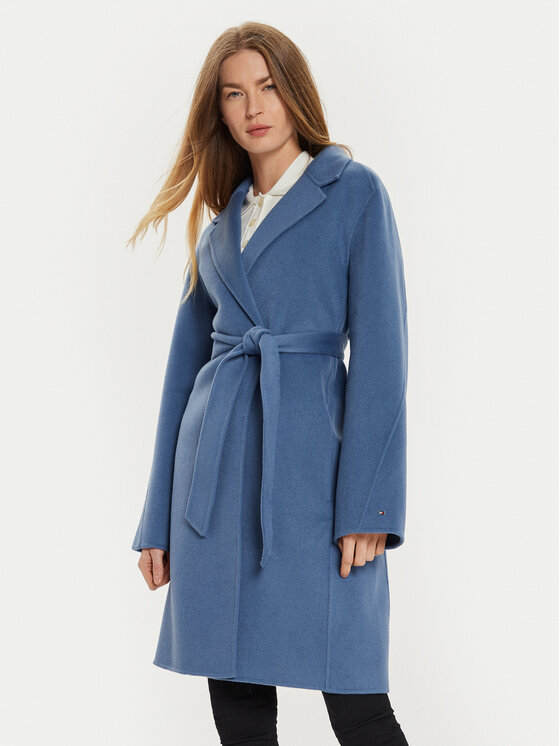 Tommy Hilfiger Tommy Hilfiger Wollmantel WW0WW43603 Blau Regular Fit