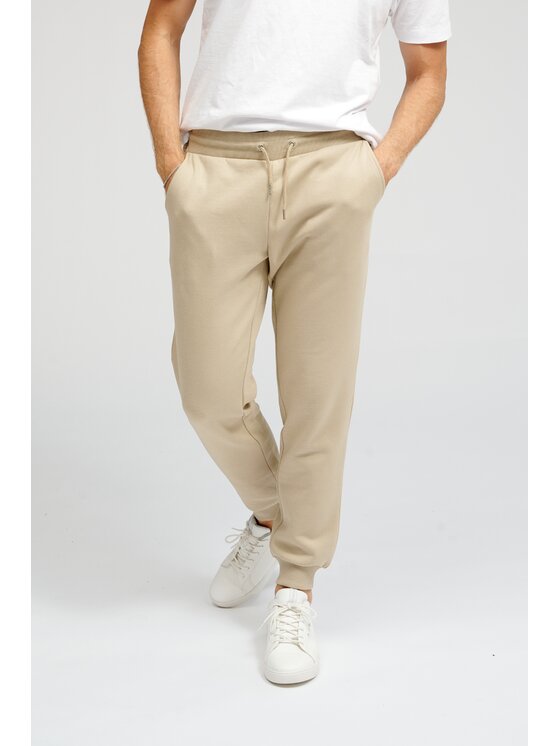 TeeShoppen TeeShoppen Joggery 'Basic Collection' Beżowy Regular Fit