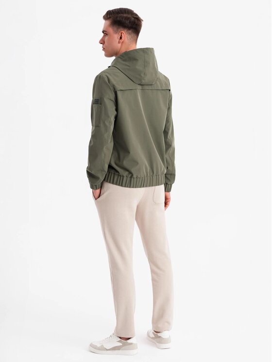Ombre Ombre Kurtka przejściowa OM-JANP-0225 Zielony Regular Fit