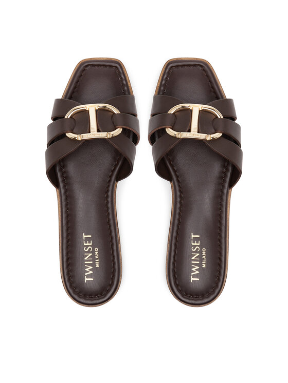 TWINSET TWINSET Šľapky 251TGT090 Hnedá