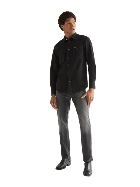 Wrangler Wrangler Koszula 112378427 Czarny Regular Fit