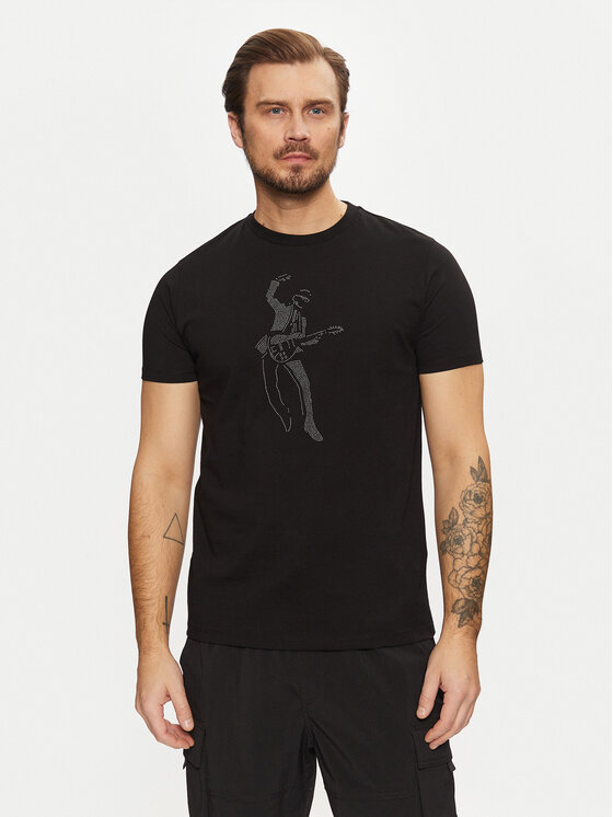 Męski T-Shirt KARL LAGERFELD, Rozmiar S, Czarny, 755089 551225