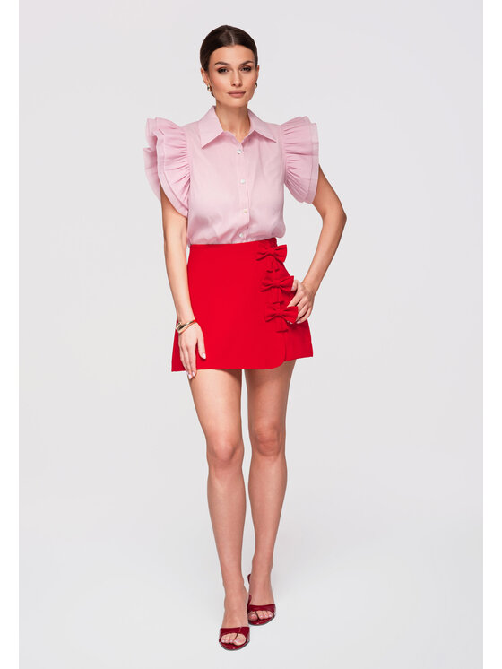 Ombre Ombre Koszula OW-SH-E0037 Różowy Slim Fit