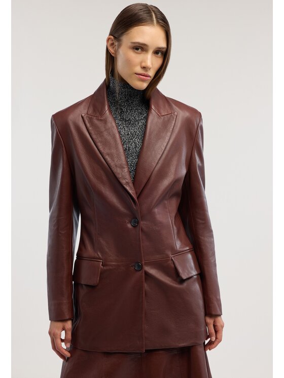 Trussardi Trussardi Kurtka skórzana Q005A000435N077 Brązowy Regular Fit