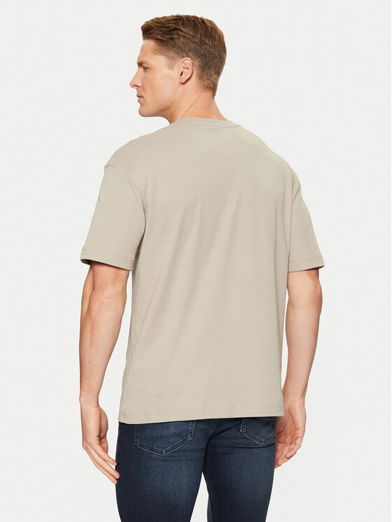 Calvin Klein Calvin Klein Marškinėliai Nano Logo Interlock T-Shirt K10K112487 Smėlio Regular Fit
