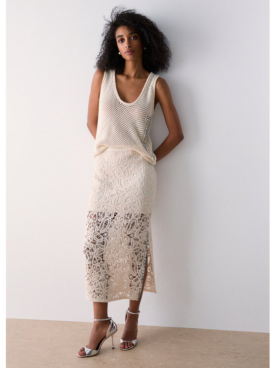 Liu Jo Liu Jo Gonna midi WA6361J7871W9831 Bianco Regular Fit