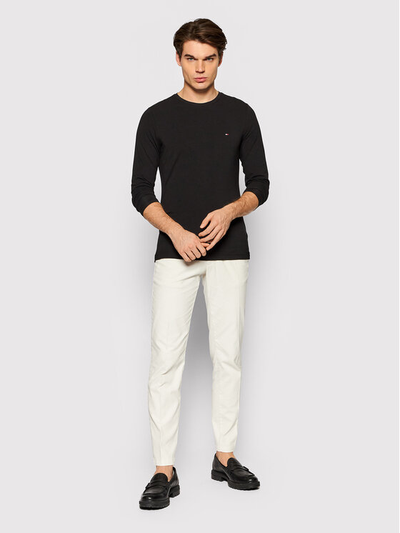Tommy Hilfiger Tommy Hilfiger Longsleeve Stretch Tee MW0MW10804 Чорний Slim Fit