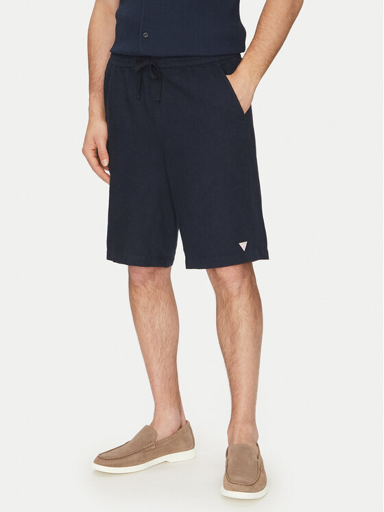 Guess Guess Šortky z materiálu F5GD00 WH4J0 Tmavomodrá Regular Fit