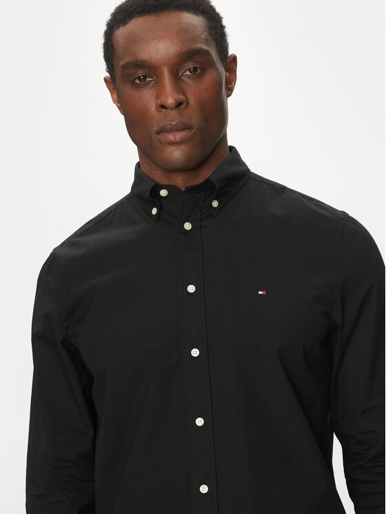 Tommy Hilfiger Tommy Hilfiger Košile Core Flex MW0MW39988 Černá Regular Fit