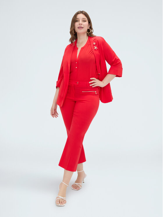 Fiorella Rubino Fiorella Rubino Marynarka Q034T100294N016 Czerwony A-Line Fit