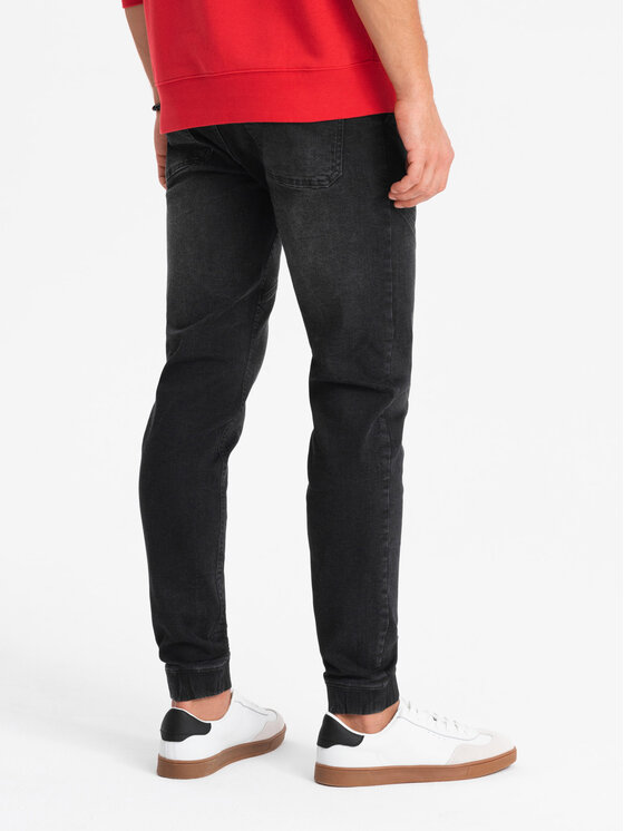 Ombre Ombre Jeansy OM-PADJ-0165 Czarny Regular Fit